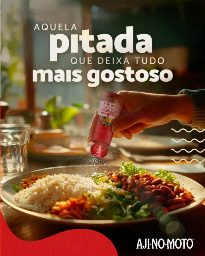Post: aquela pitada que deixa tudo mais gostoso, prato de arroz e feijão