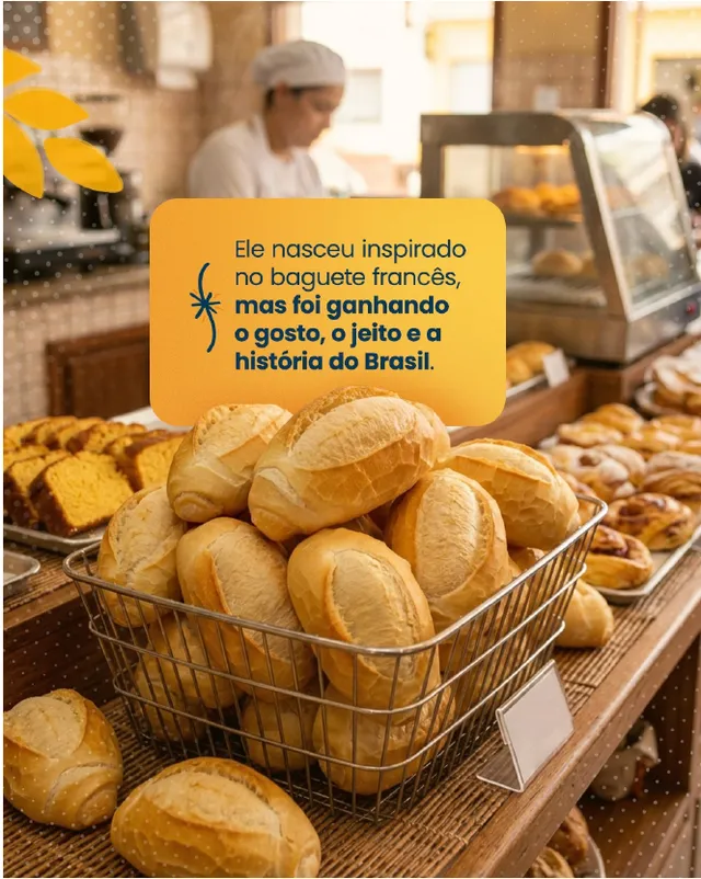 Post: ele nasceu inspirado no baguete francês, mas foi ganhando o gosto do Brasil