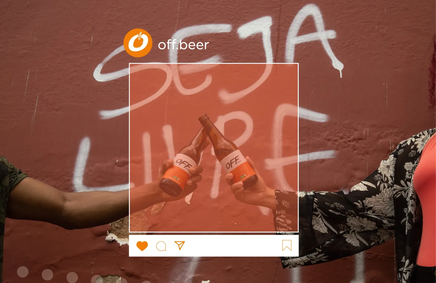 Capa do guia de linguagem visual da Off Beer: post 'Seja livre'