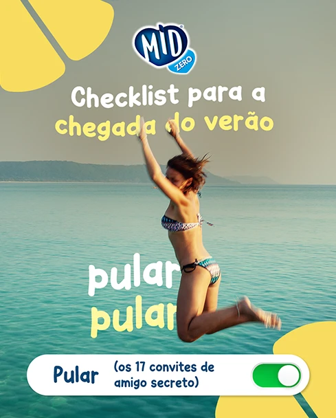 Post: checklist para a chegada do verão, pular, pular, com botão de ativar