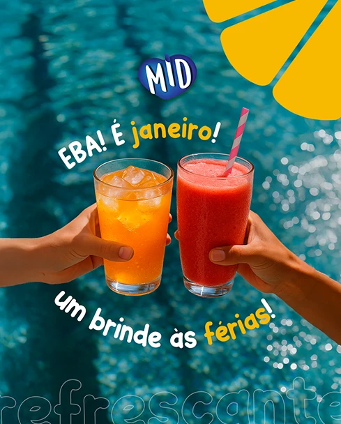 Post: EBA, é janeiro, um brinde às férias com dois copos de suco