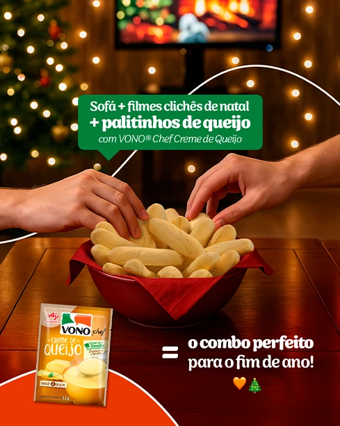 Post: sofá, filmes clichês de natal e palitinhos de queijo, o combo perfeito para o fim de ano com VONO Chef Creme de Queijo