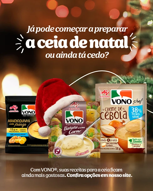 Post: já pode começar a preparar a ceia de natal ou ainda tá cedo? Sachês VONO com gorro de Papai Noel