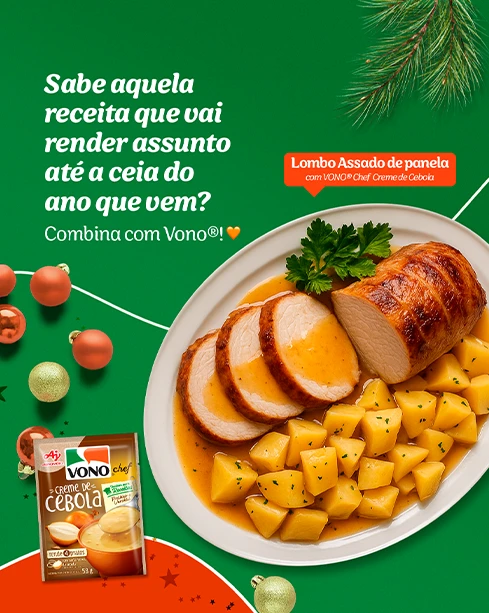 Post: lombo assado de panela com batatas, uma receita que combina com VONO